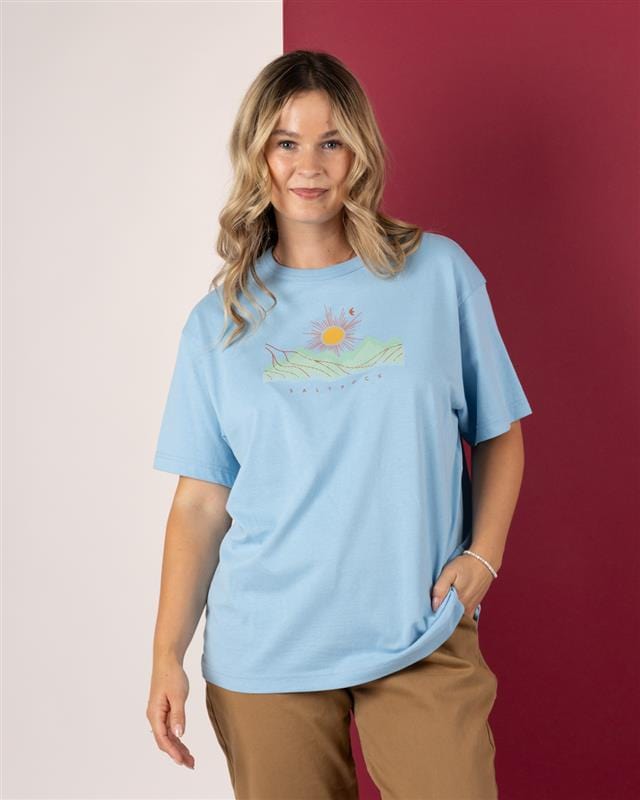 Horizon - Womens Oversized Short Sleeve T-Shirt - Light Blue
