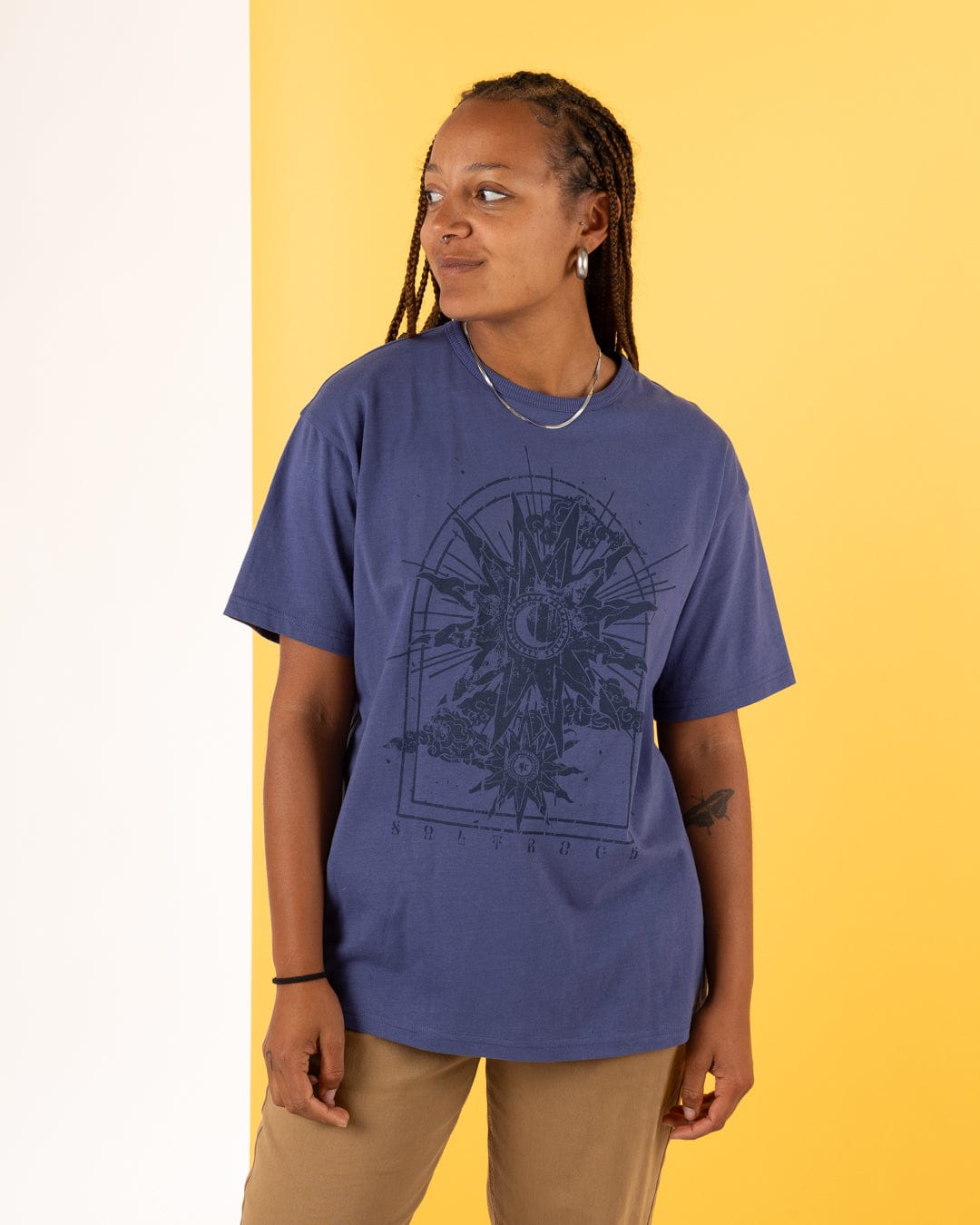 Eclipse - Womens Oversized Short Sleeve T-Shirt - Purple