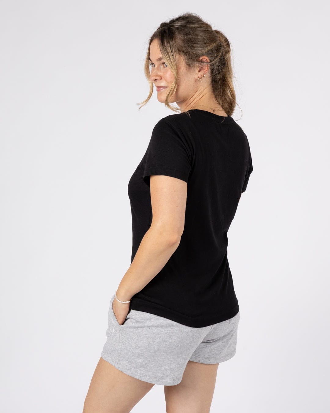 Velator - Womens Short Sleeve V-Neck T-Shirt - Black