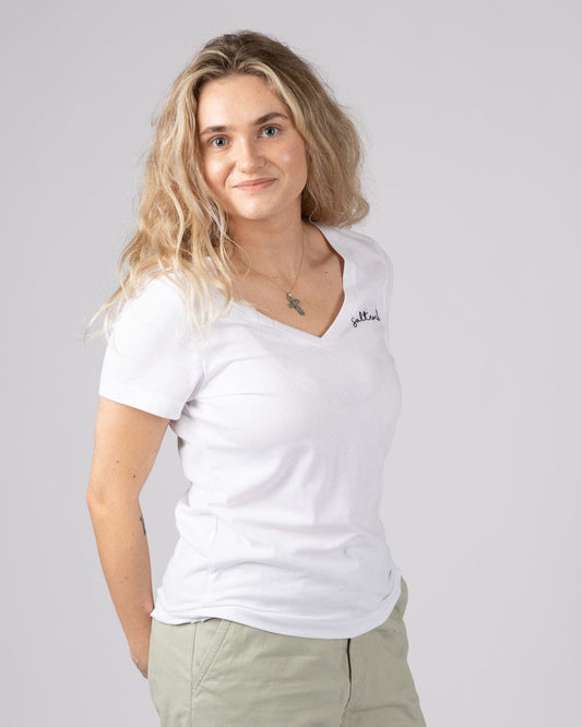 Velator - Women's Short Sleeve V-Neck T-Shirt - White