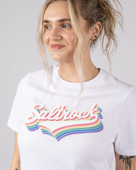 Rainbow Script - Short Sleeve T-Shirt - White