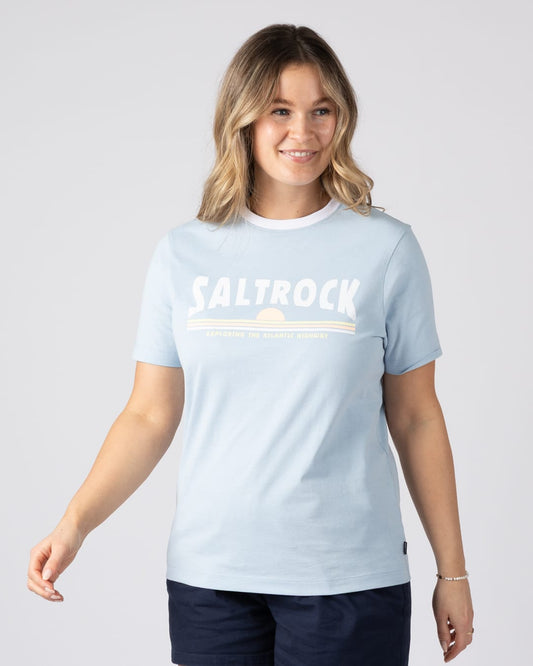 Scape Womens Short Sleeve Tee in Light Blue
