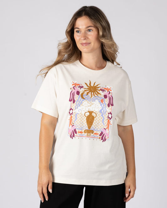 Athena Womens Oversized Short Sleeve T-Shirt in Cream