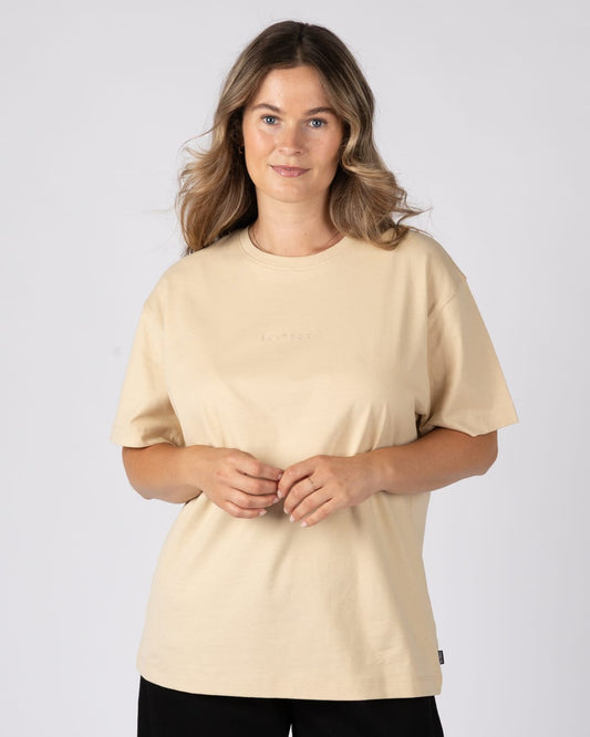 Perfect Set Womens Oversized Short Sleeve T-Shirt In Cream