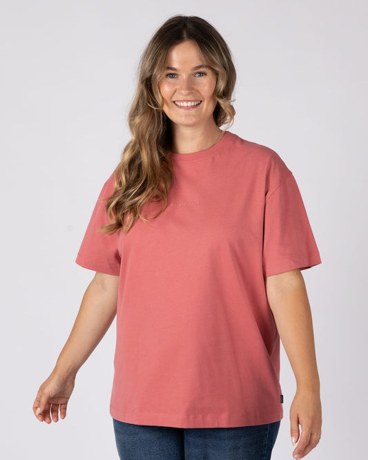 Perfect Set Womens Oversized Short Sleeve T-Shirt In Pink
