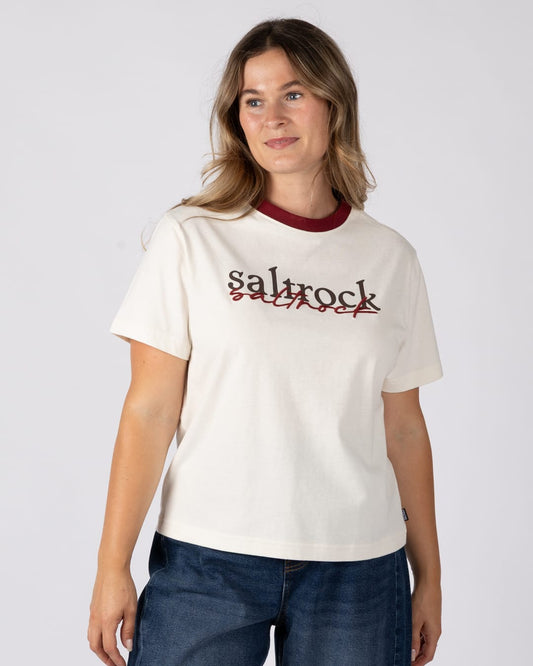 Echo Womens Boxy Short Sleeve T-Shirt In Cream
