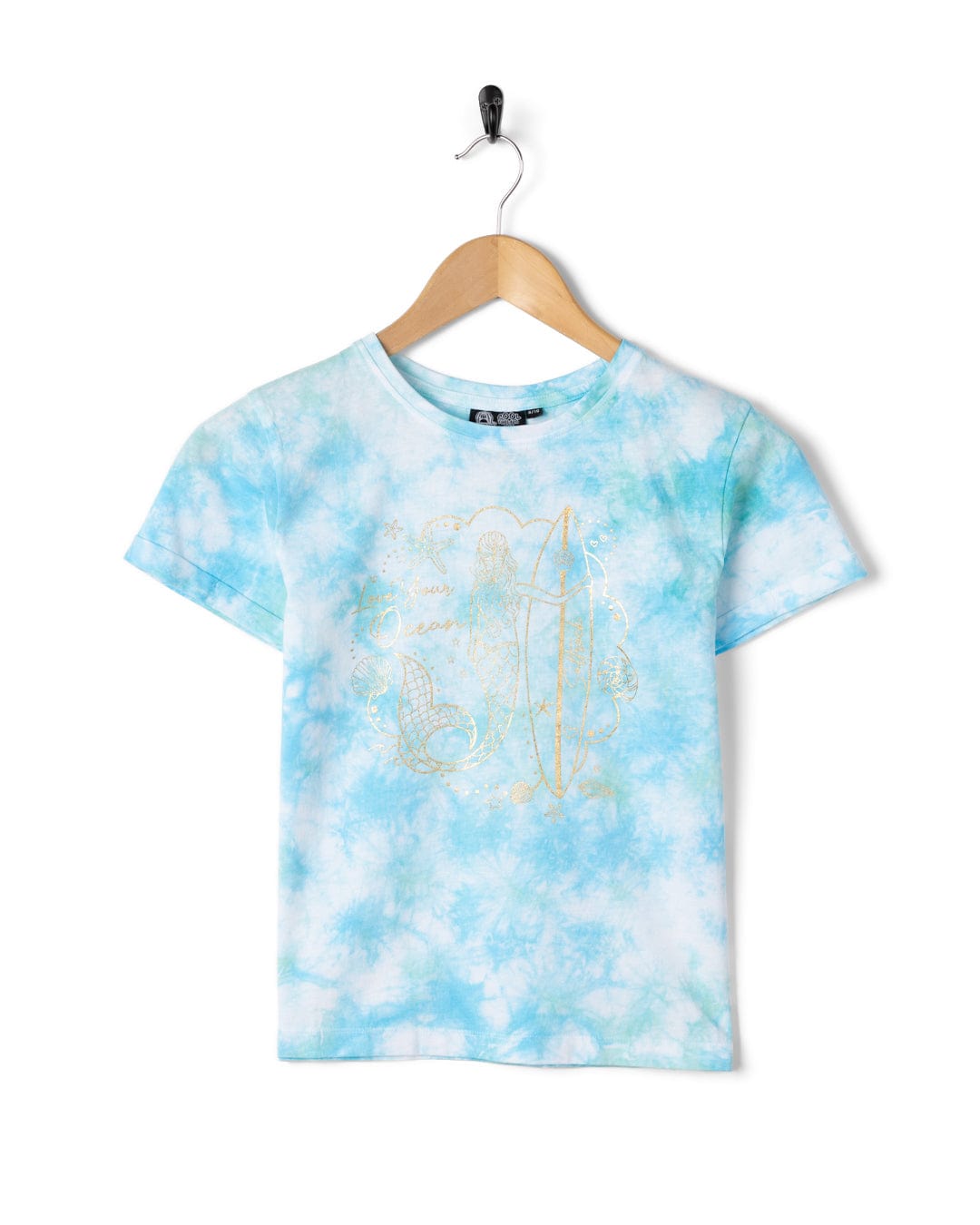 Mermaid Surf - Kids T-Shirt - Turquoise/White