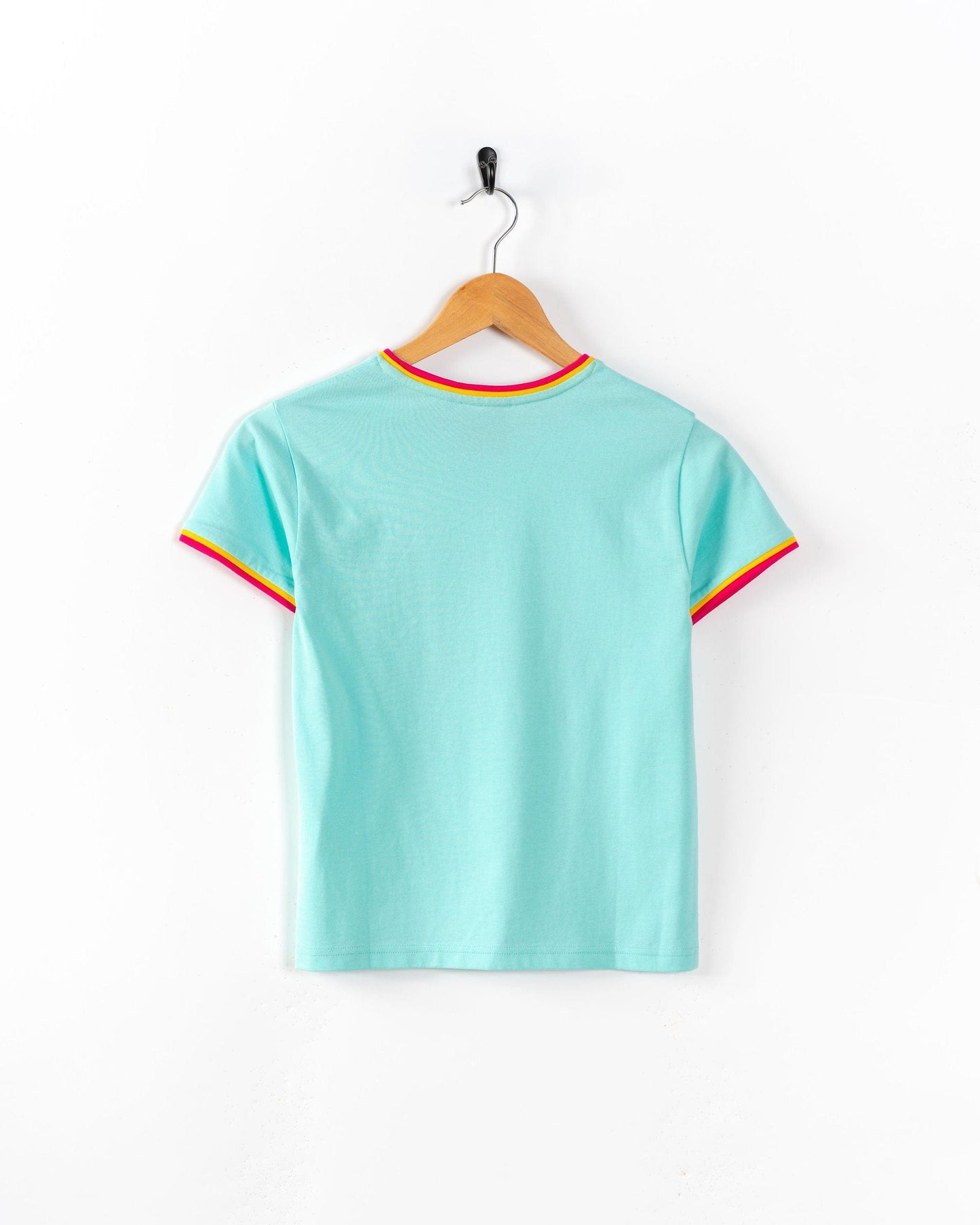 Ocean Stripe - Kids Short Sleeve T-Shirt - Turquoise