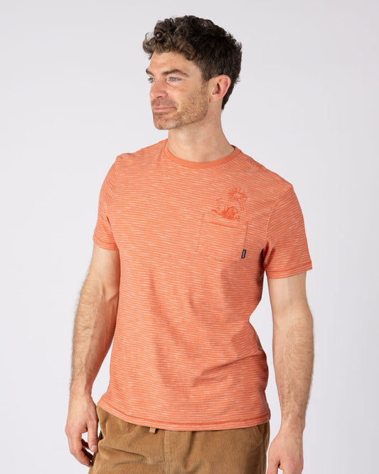 Mermaid Rise Mens Short Sleeve T-Shirt in Light Orange