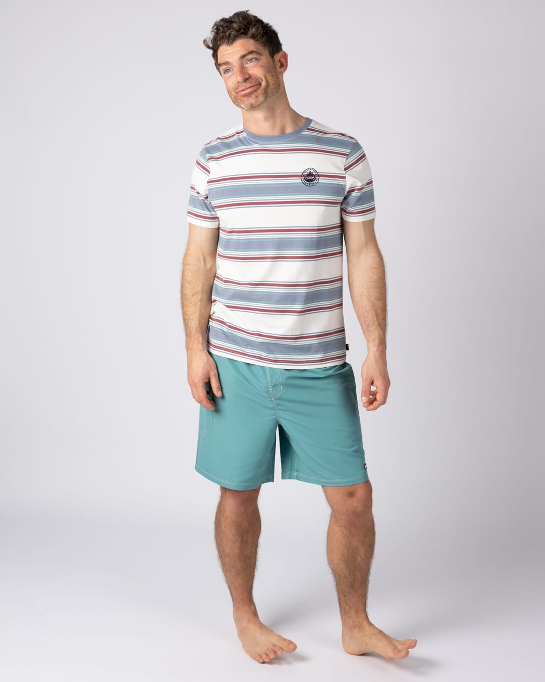 Race Heritage Mens Short Sleeve T-Shirt in Cream