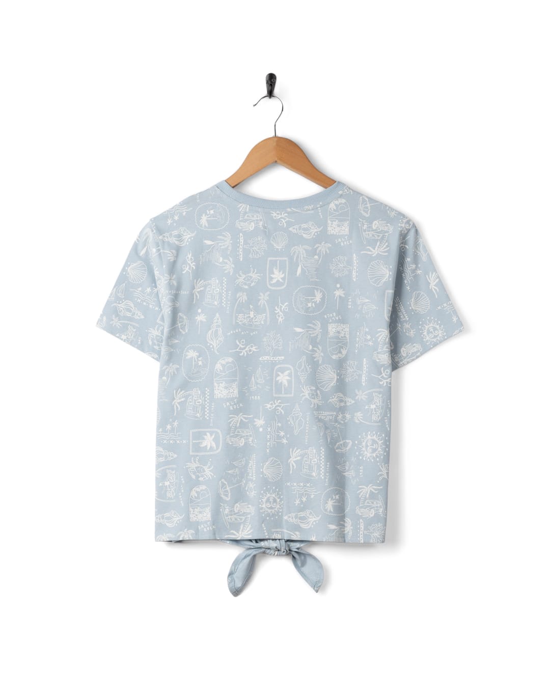 Island Life Womens Short Sleeve Tee in Light Blue