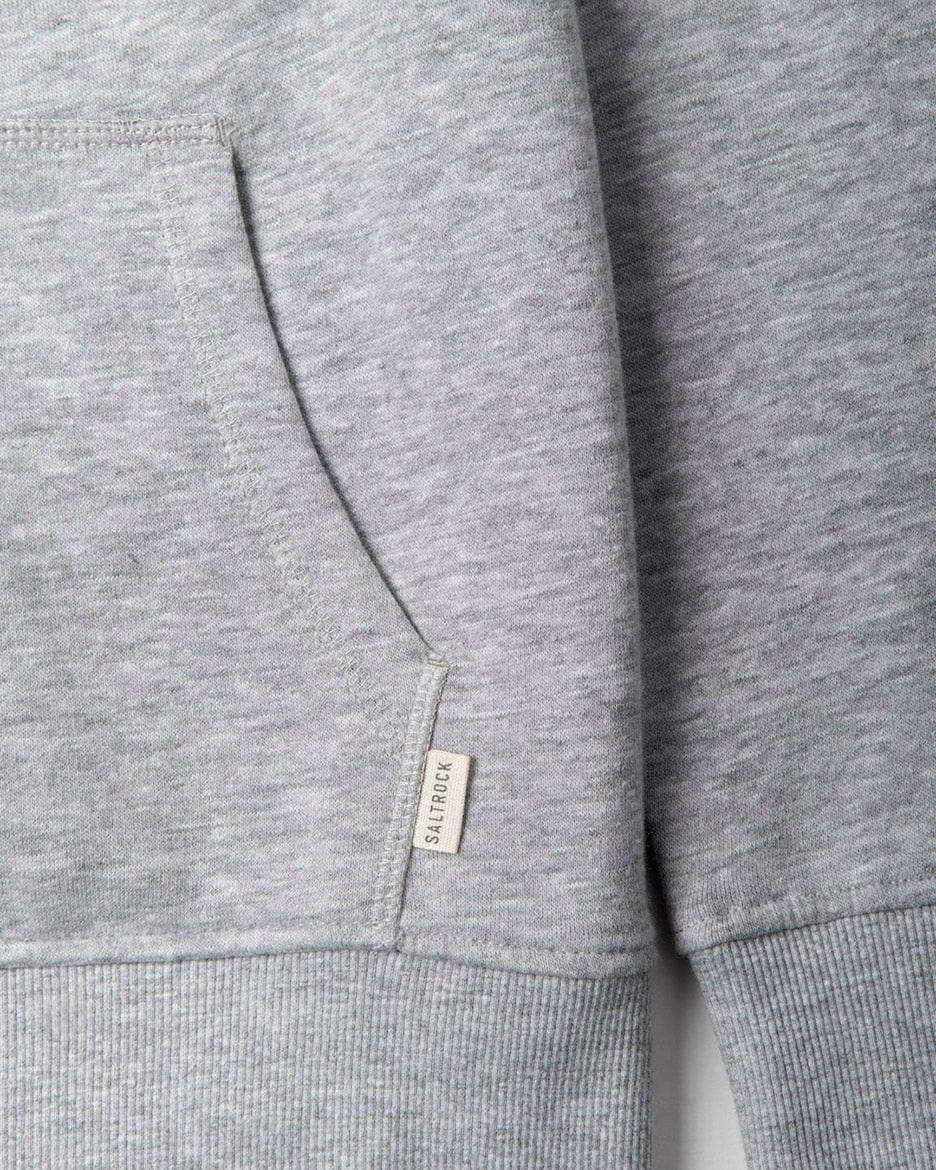 A close up of a grey Saltrock Velator Zip Hoodie.