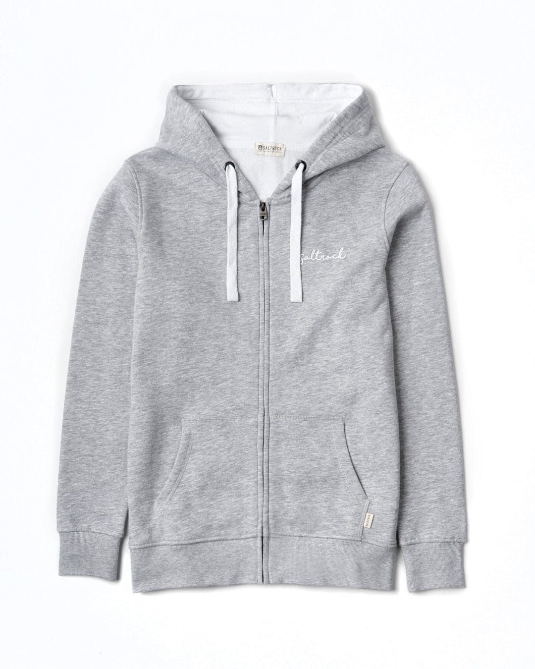 A grey Velator - Womens Zip Hoodie - Grey with Saltrock branding.