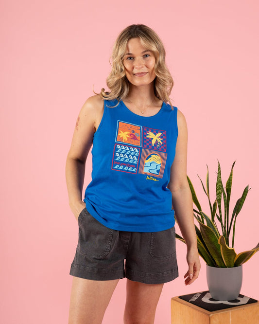 Vacay Womens Vest in Blue