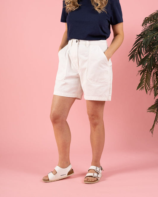 Ogden Womens Longline Chino Shorts in White