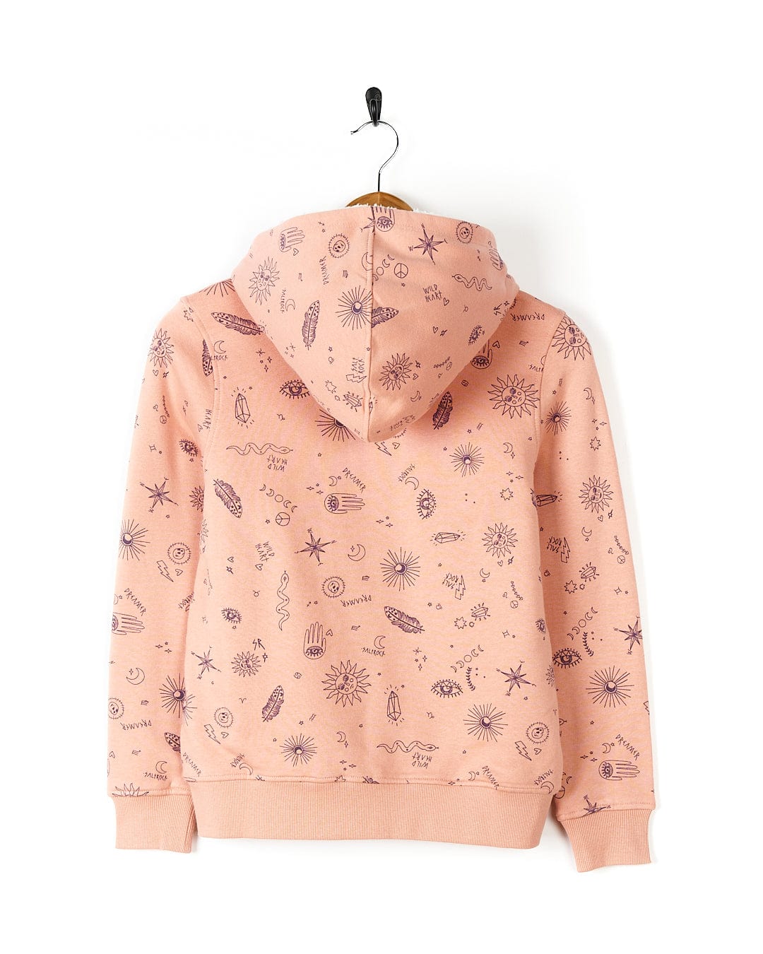 A girl's Wild Heart - Kids Borg Lined Hoodie - Pink by Saltrock, with flowers on it, perfect for the wild heart.