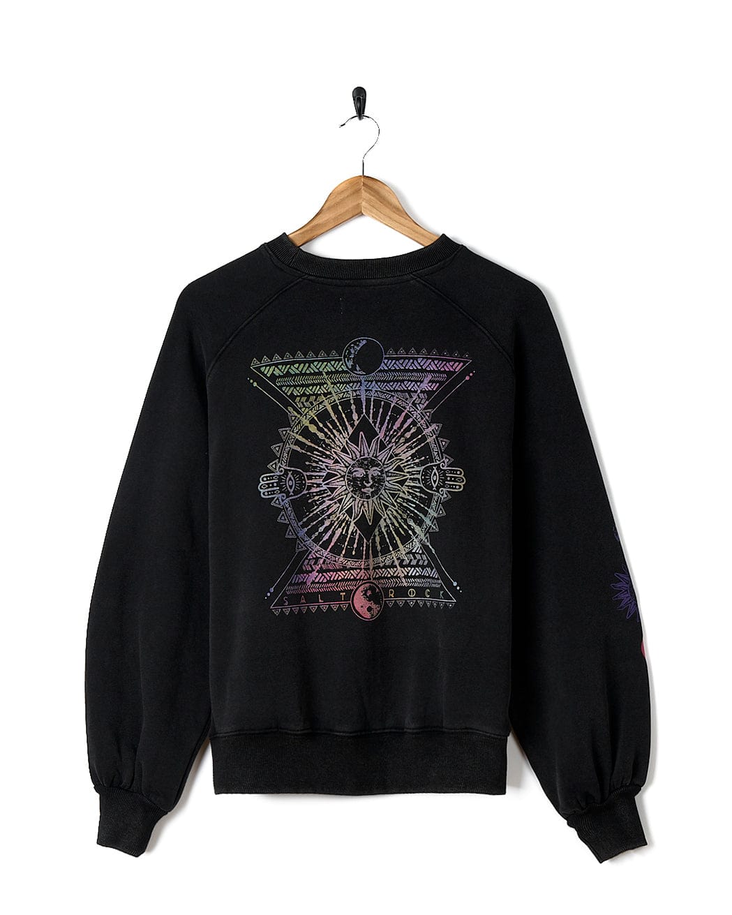 A Winter Solstice Gradient - Womens Sweat - Washed Black sweatshirt from Saltrock, perfect for winter.