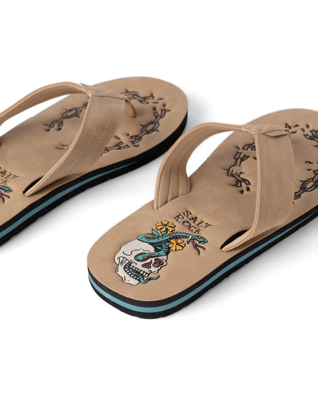 Yesterday's Youth Mens Flip Flops in Beige