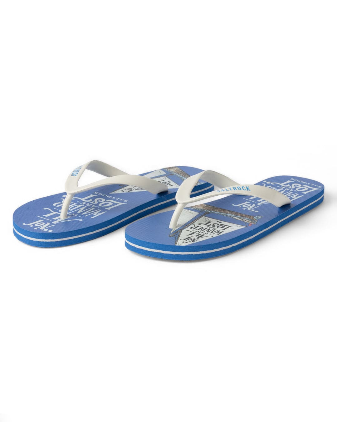 Lost Ships Mens Flip Flops in Blue