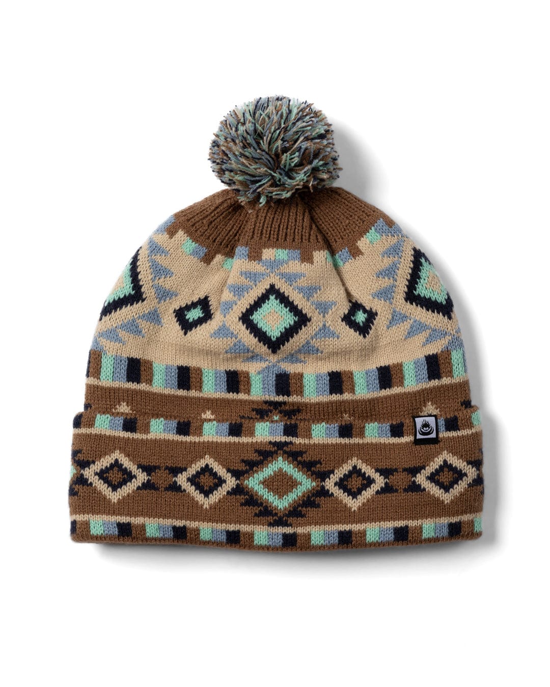 Metzi - Aztec Bobble Hat - Light Brown