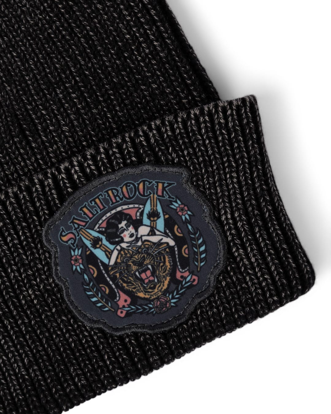 Tiger Tattoo Beanie Hat in Grey