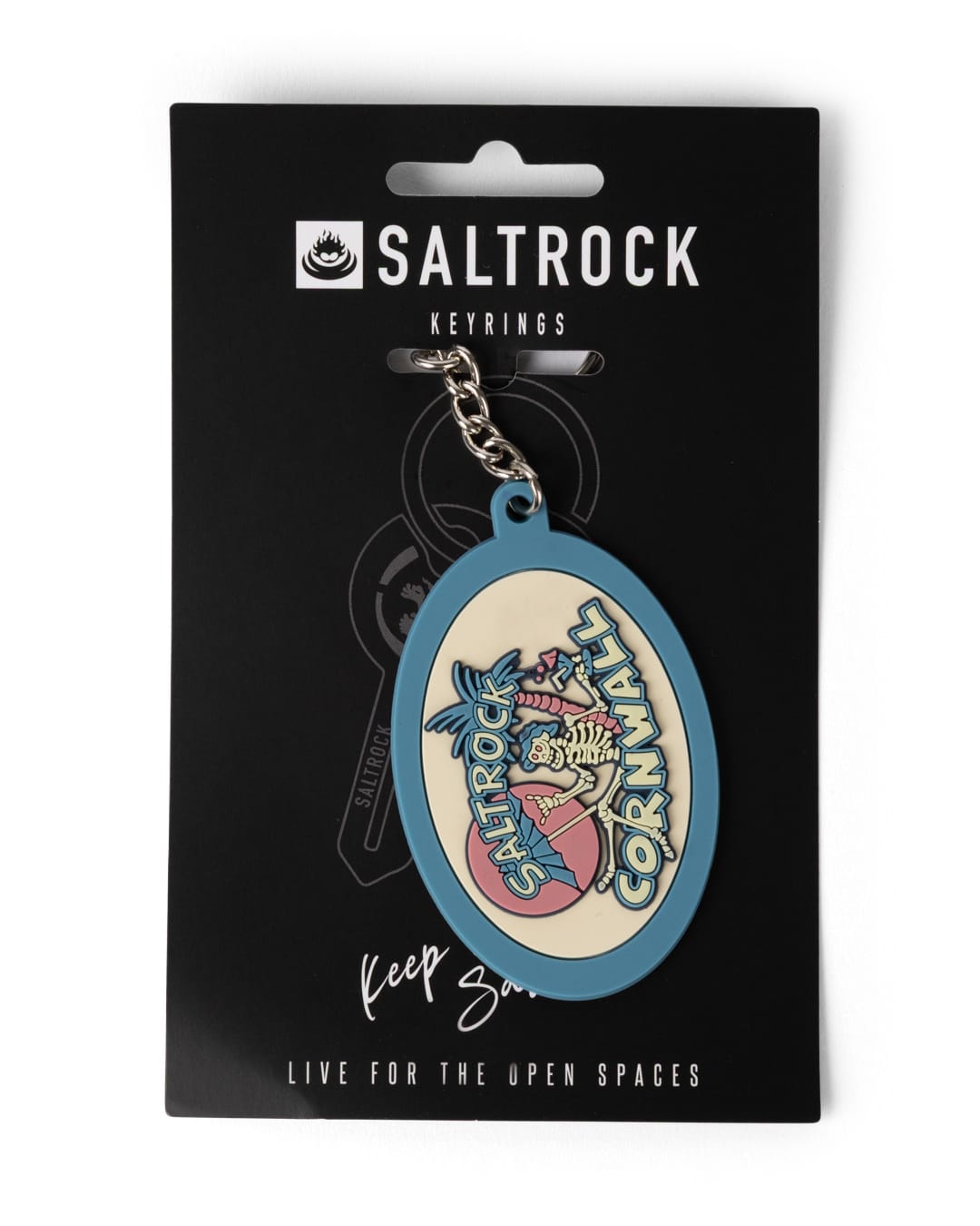 Sip 'N' Dip Cornwall Key Ring in Bright Blue