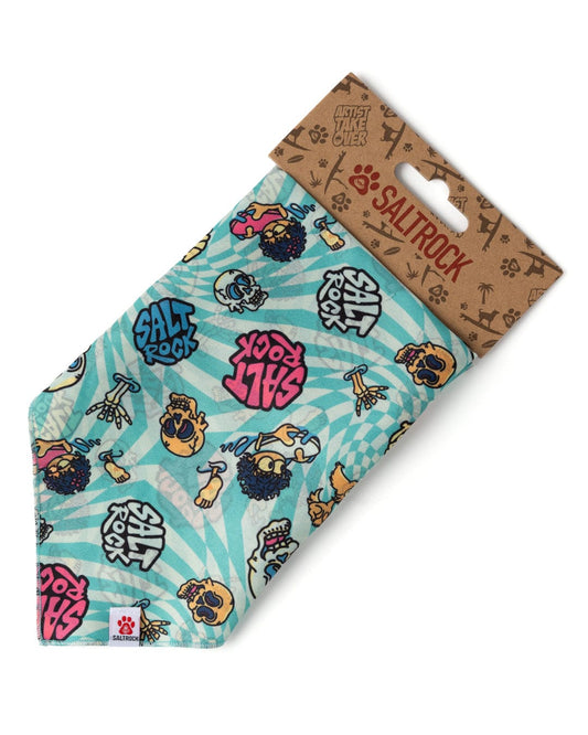 Lush Waves Dog Bandana in Light Blue
