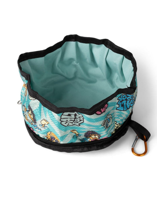 Lush Waves - Pet packable bowl - Blue