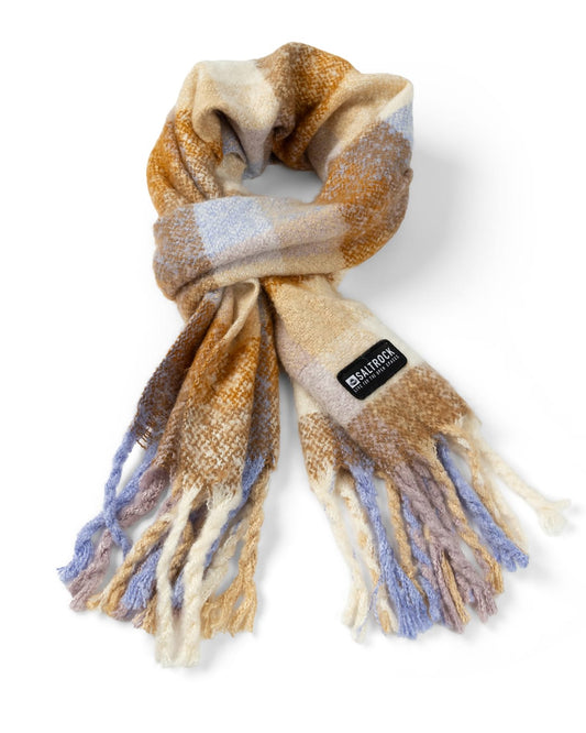 Harvest Womens Scarf in Purple & Brown Check