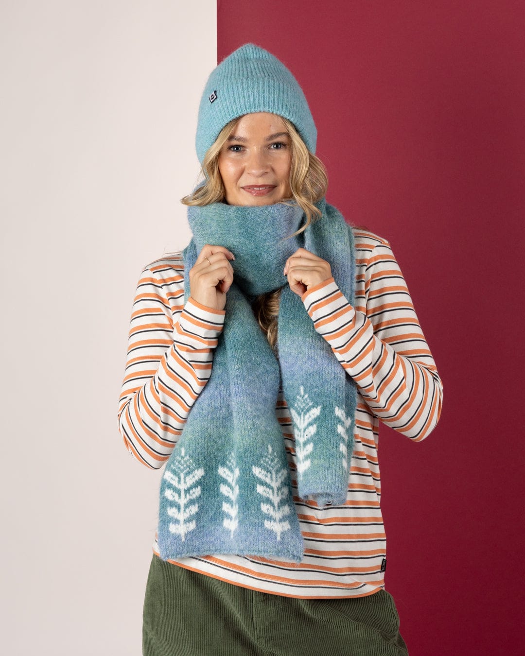 Quiver - Fairisle Scarf - Light Blue