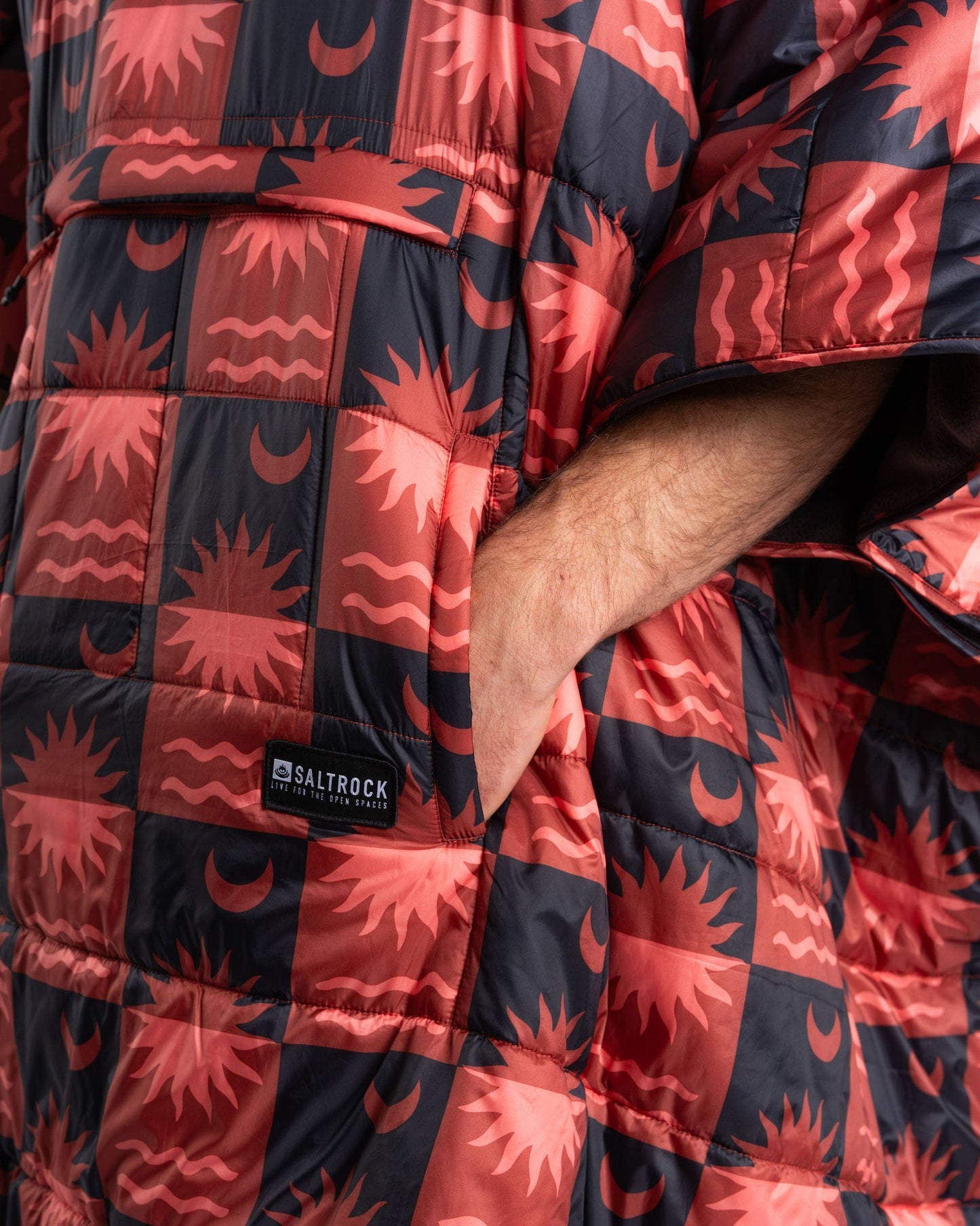 Equinox - Recycled Reversible Poncho - Orange/Grey