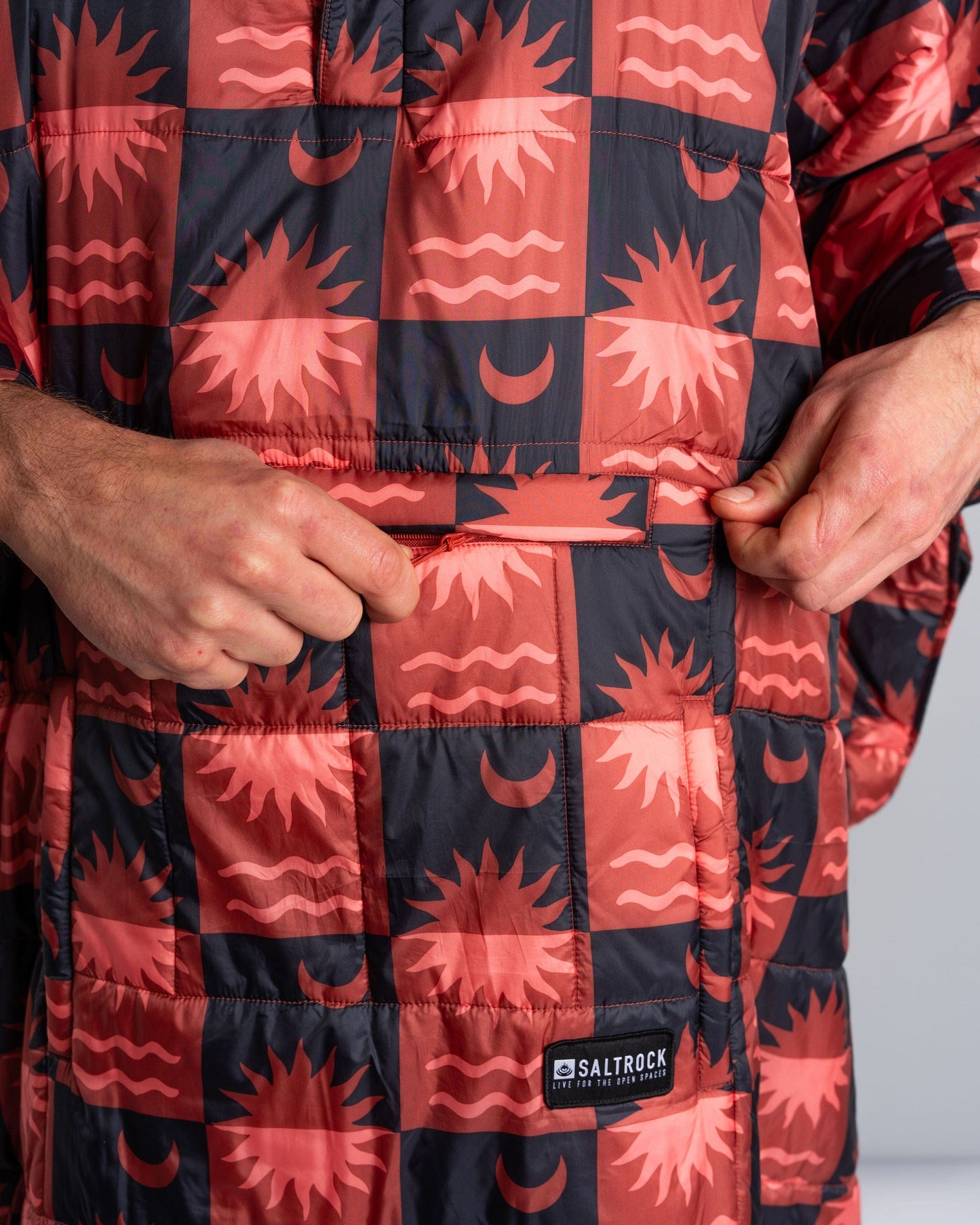 Equinox - Recycled Reversible Poncho - Orange/Grey