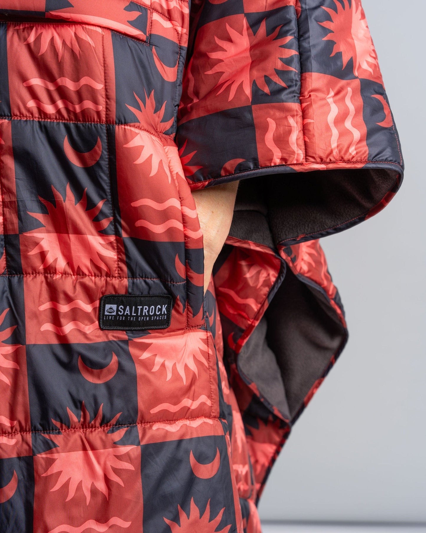 Equinox - Recycled Reversible Poncho - Orange/Grey