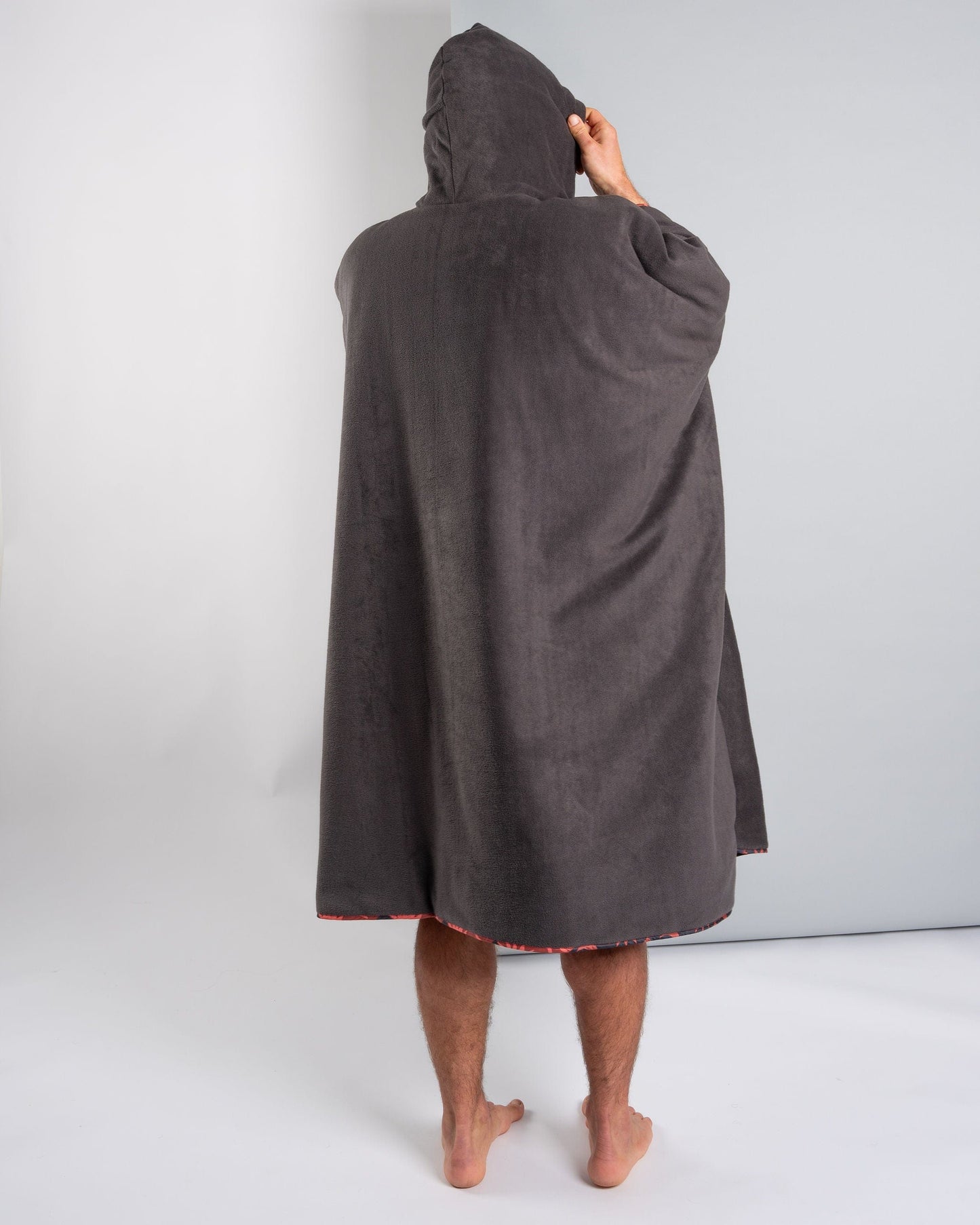 Equinox - Recycled Reversible Poncho - Orange/Grey