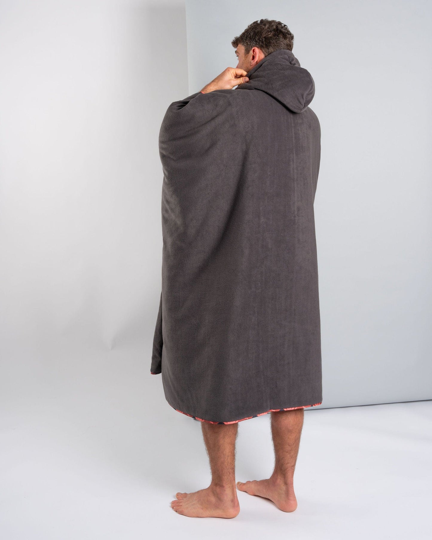 Equinox - Recycled Reversible Poncho - Orange/Grey