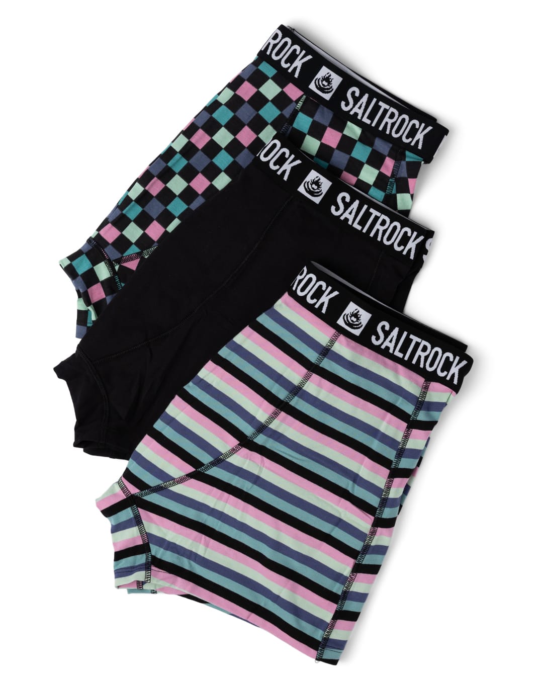 Skatecheck Mens Boxer Pack In Black