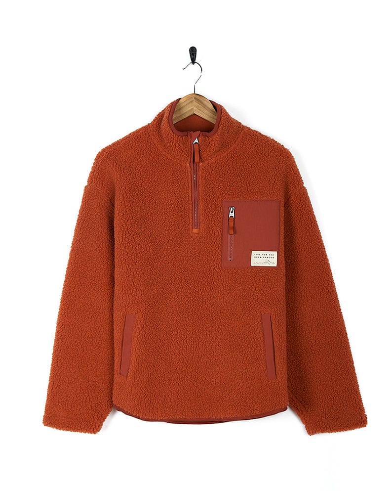 The Zella Solid - Womens Borg Fleece - Burnt Orange by Saltrock is orange and brown.