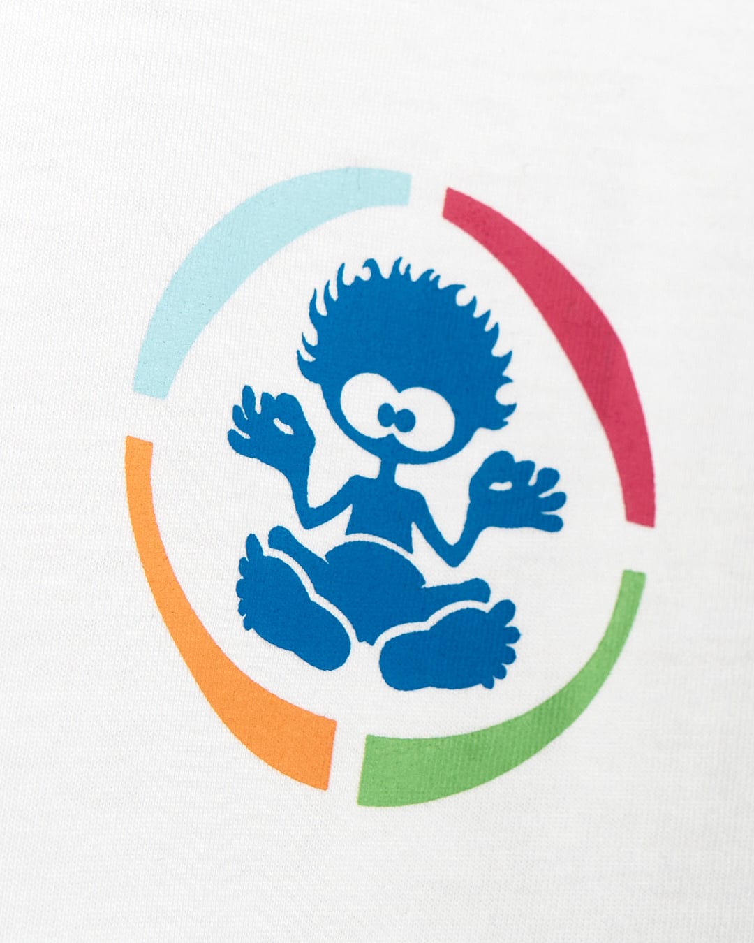 A vibrant Zephyr Tok - Kids Ringer Tee - White with a child illustration from Saltrock.