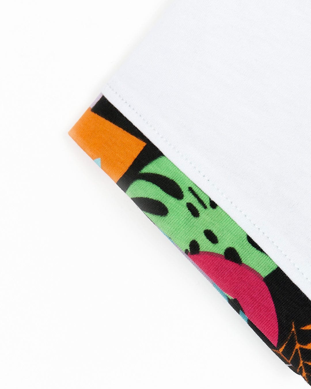 A white Zephyr Tok - Kids Ringer Tee - White with a vibrant print featuring a Zephyr Tok illustration by Saltrock.