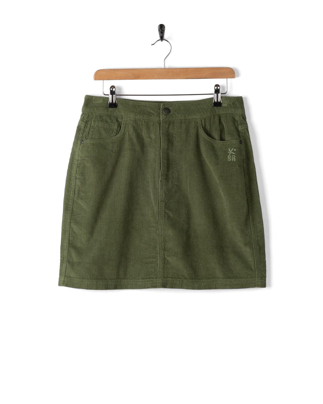 Sadie - Womens Corduroy Skirt - Dark Green