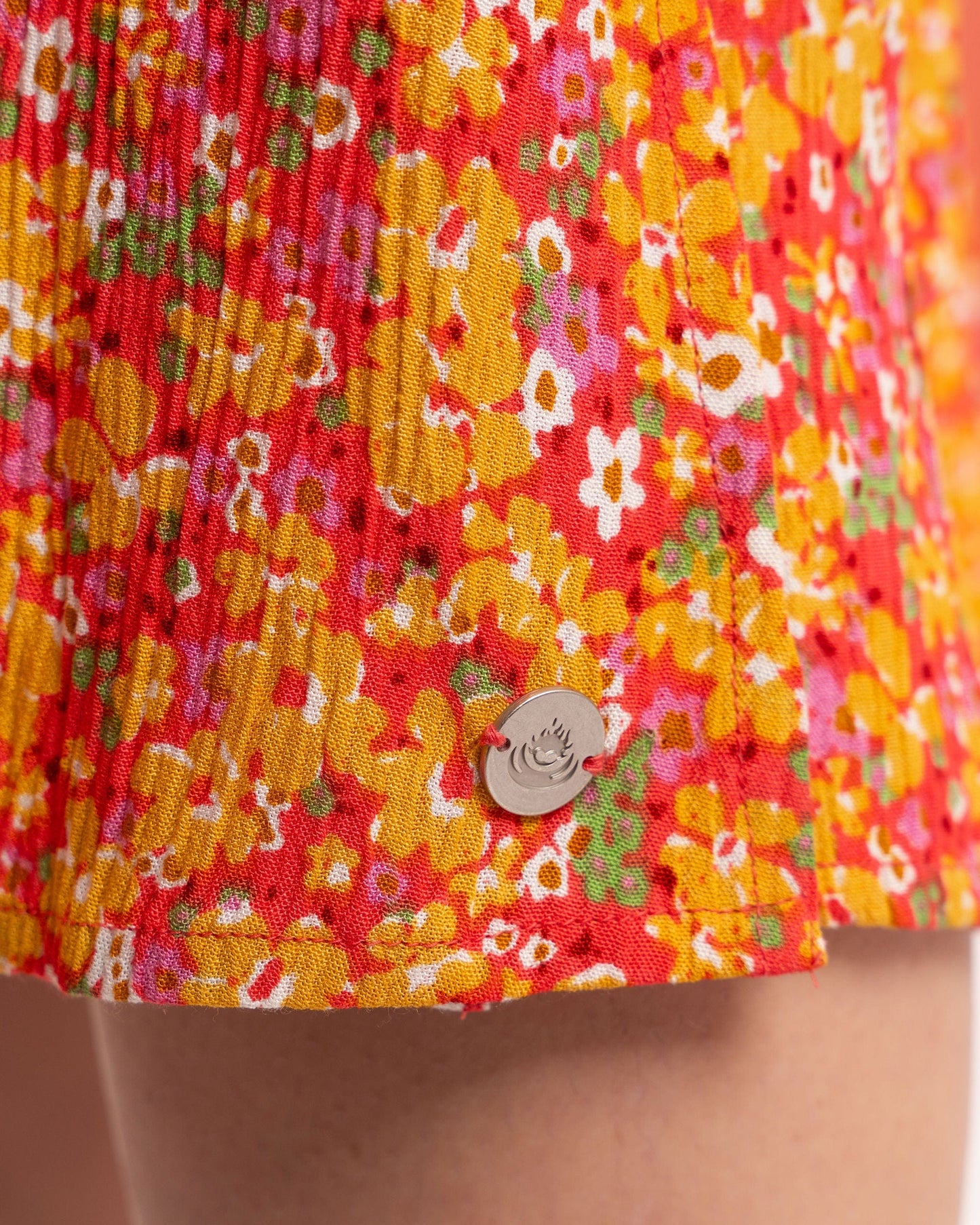 Nova - Womens Floral Midi Skirt - Coral