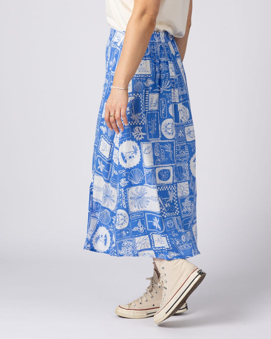 Island Tiles Womens Skirt Bright Blue