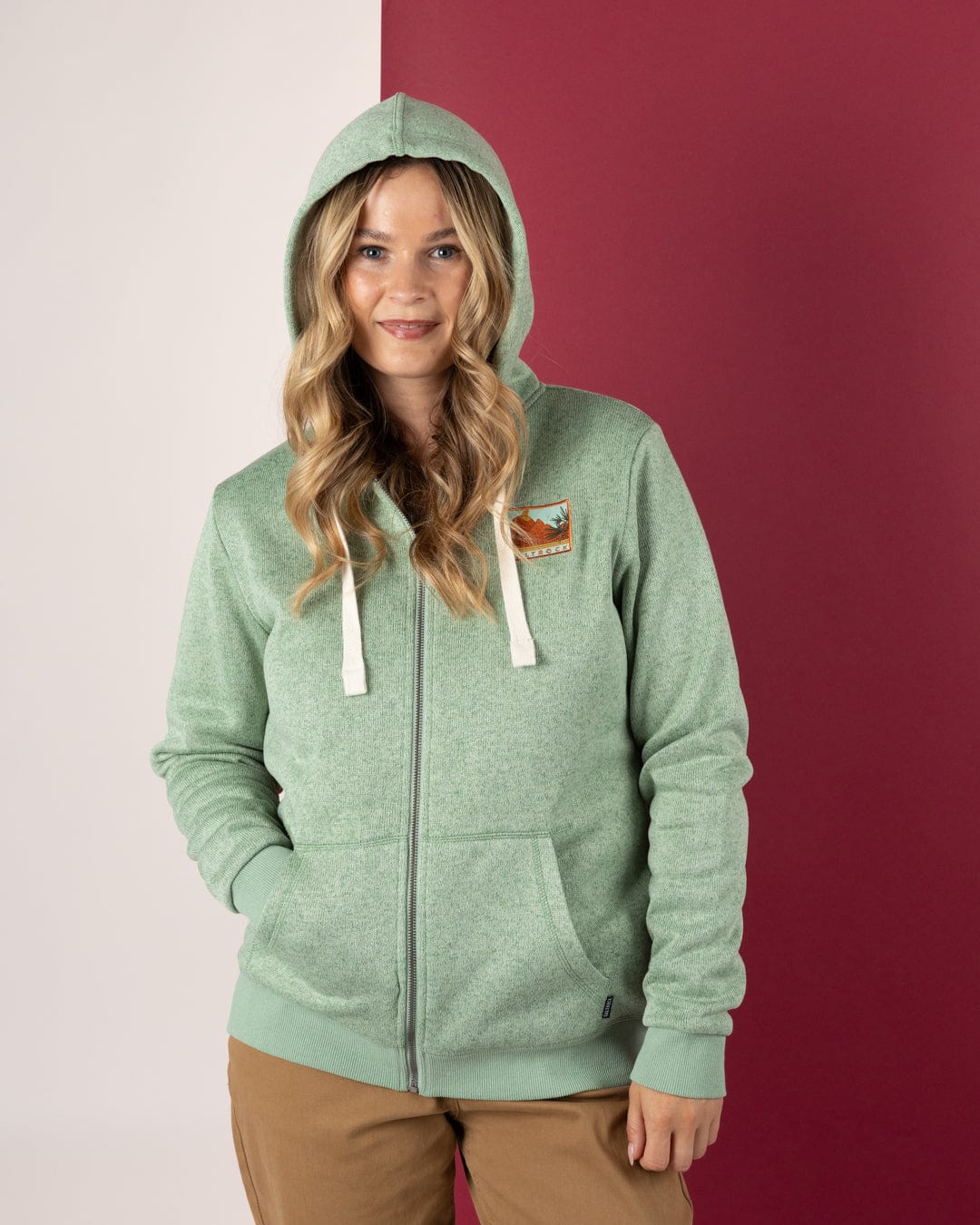 Ayden - Womens Borg Lined Hoodie - Green
