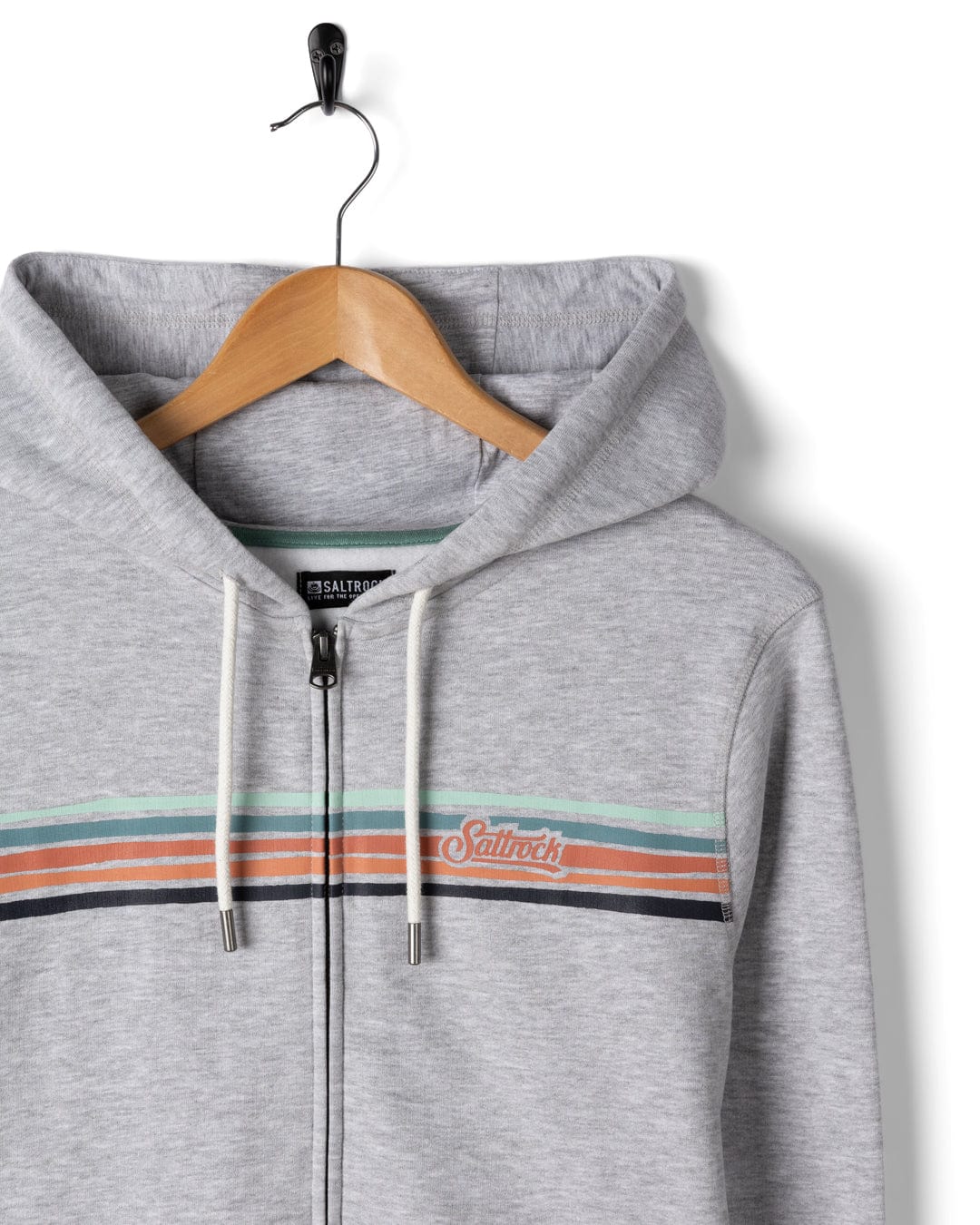 Torn Stripe - Mens Zip Hoodie - Grey