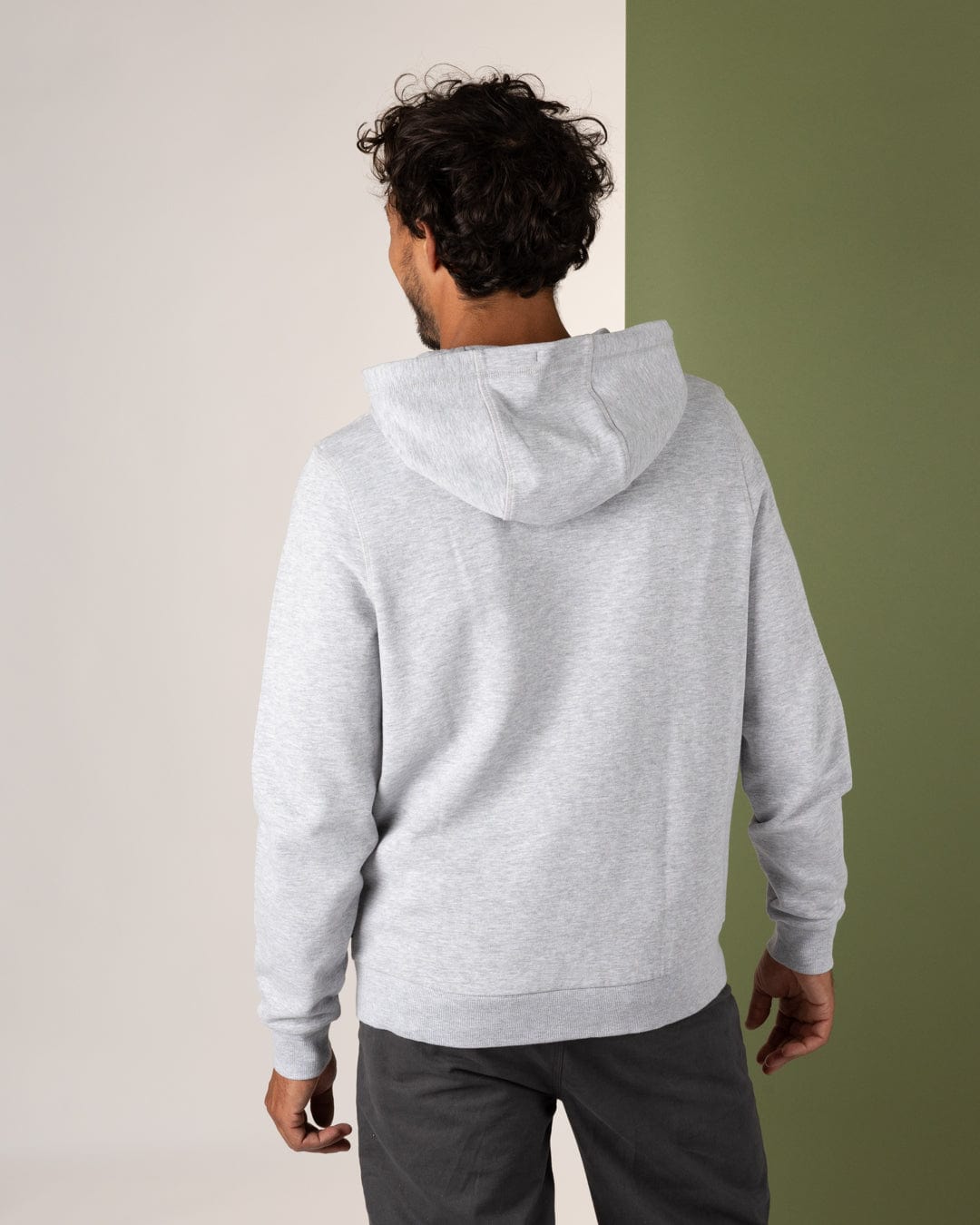 Torn Stripe - Mens Zip Hoodie - Grey