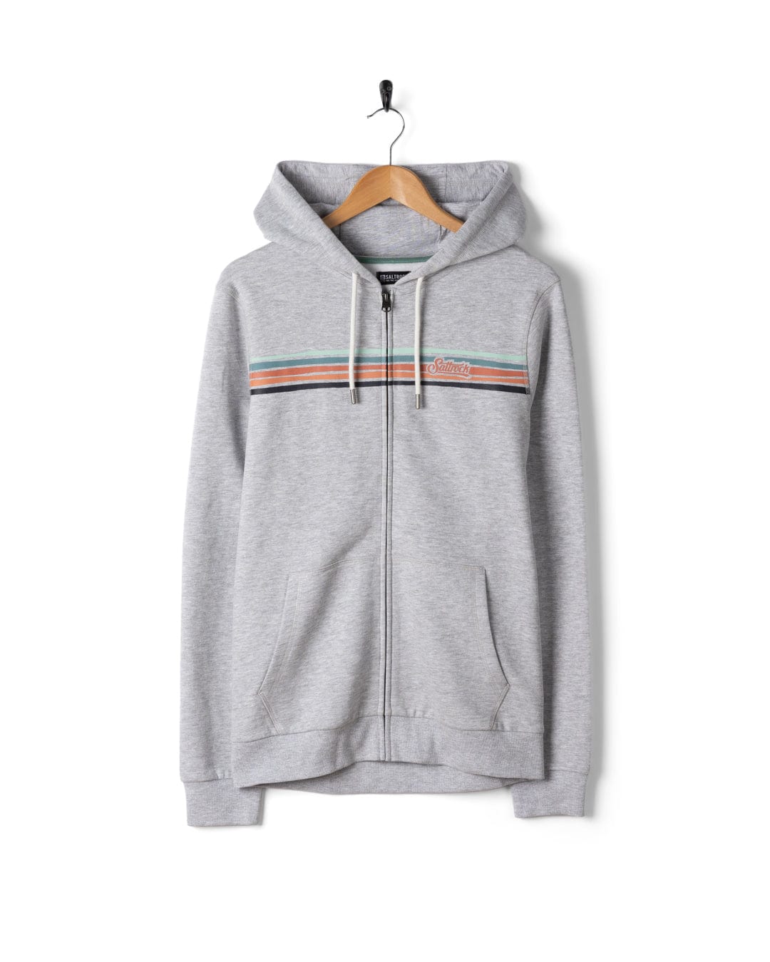 Torn Stripe - Mens Zip Hoodie - Grey