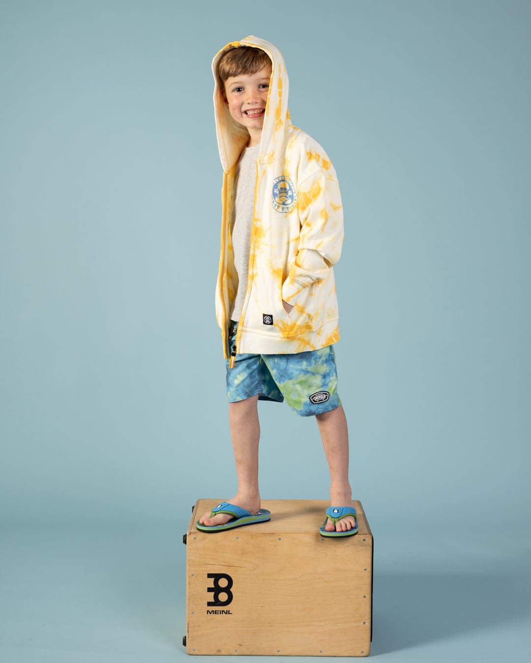 Tok Tie Dye - Kids Tie Dye Zip Hoodie - Yellow