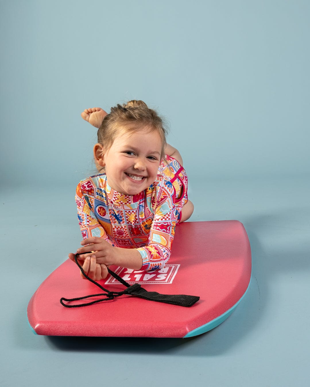 Tiles - Kids Long Sleeve Swimsuit - Pink