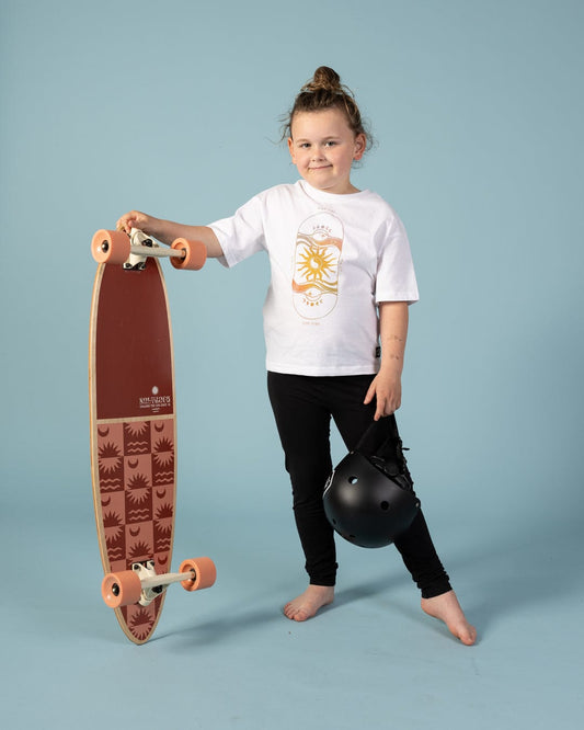 Summer Solstice - Kids Oversized Short Sleeve T-Shirt - White