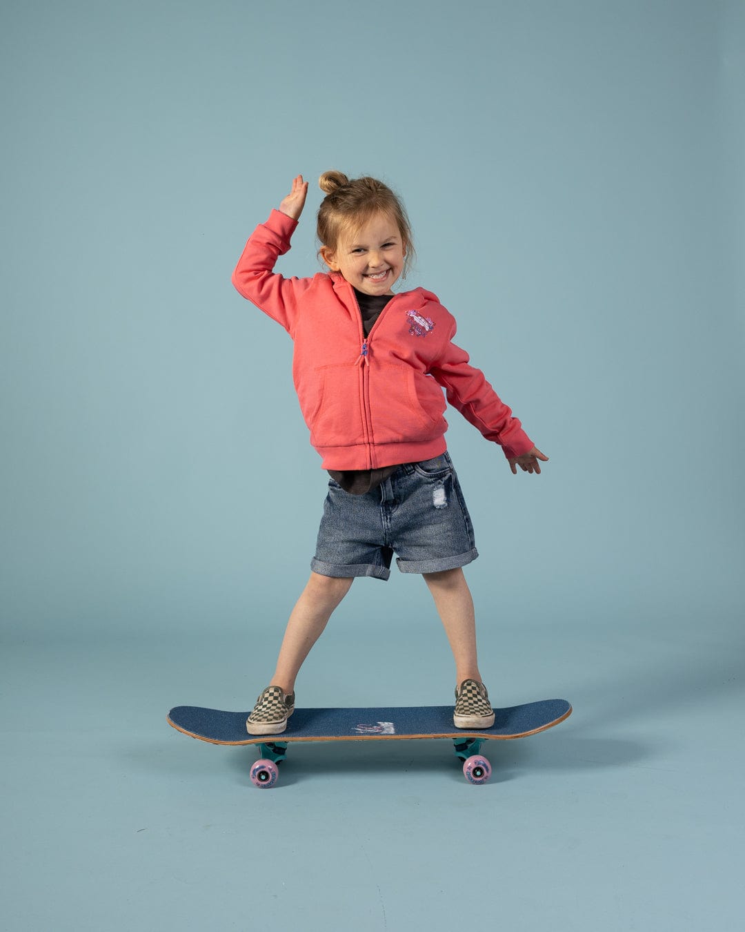Highway Tour - Kids Borg Lined Hoodie - Coral